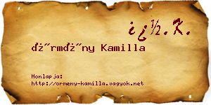 Örmény Kamilla névjegykártya